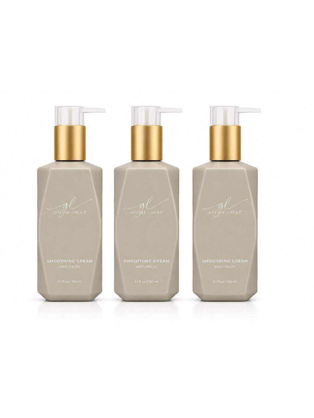 Goldie Locks Smoothing Cream Anti-Frizz Hair Treatment 5.1 fl oz 150ml Set of 3